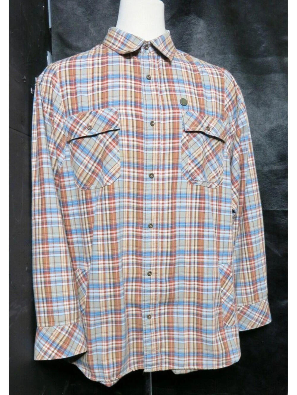 Rocawear Plaid Flannel Long Sleeve Men's Shirt 3XL Streetwear 4 Pockets
